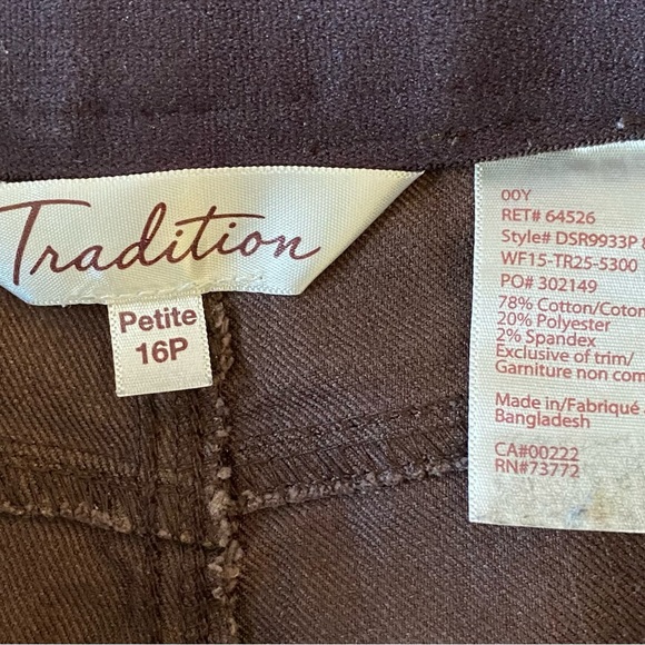 Brown Tradition Jeans size 16 Petites - Picture 3 of 4
